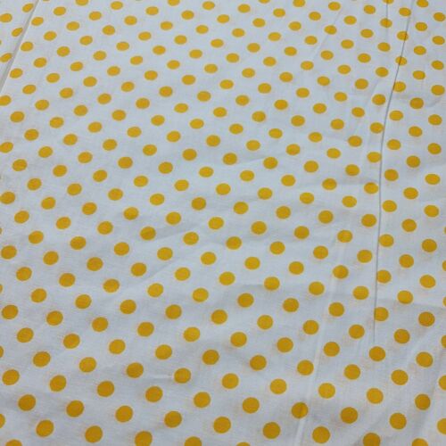 Yellow Spot Polka 100% White Cotton Poplin Fabric Craft Quilting Patchwork Material Meter 44"