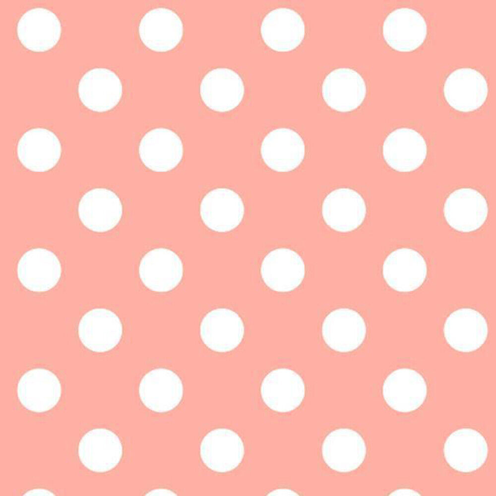 Pink Polka Dot PVC Vinyl Tablecloth Fabric – 58" Wide, Waterproof, Easy-Clean Party / Event Material By The Meter