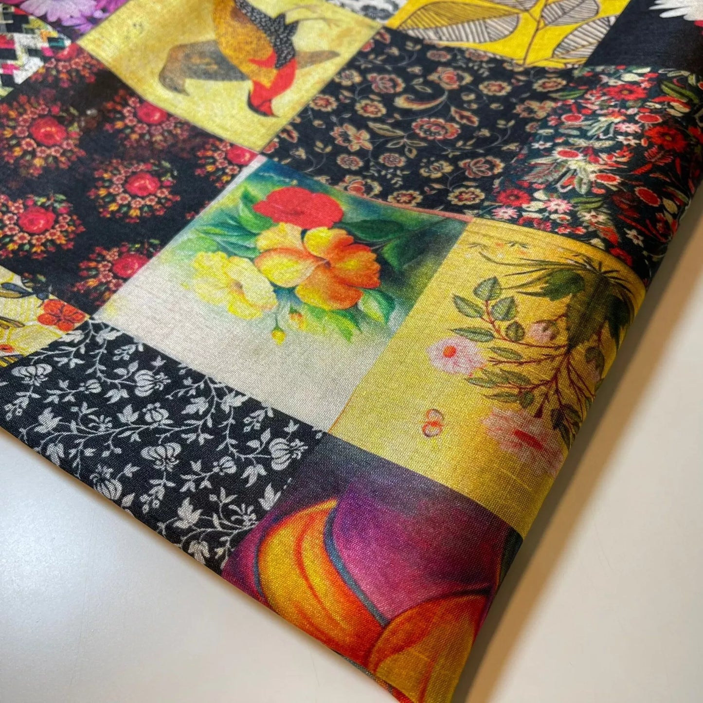 Polyester Raw Silk Material Freda Kahlo Dress Craft Quilting Fabric 44" By The Meter