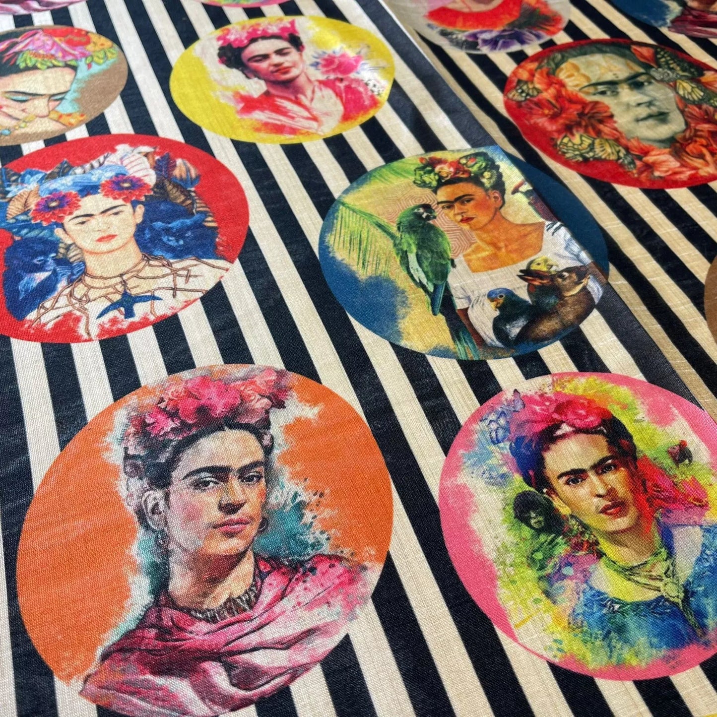 Polyester Raw Silk Material Freda Kahlo Dress Craft Quilting Fabric 44" By The Meter