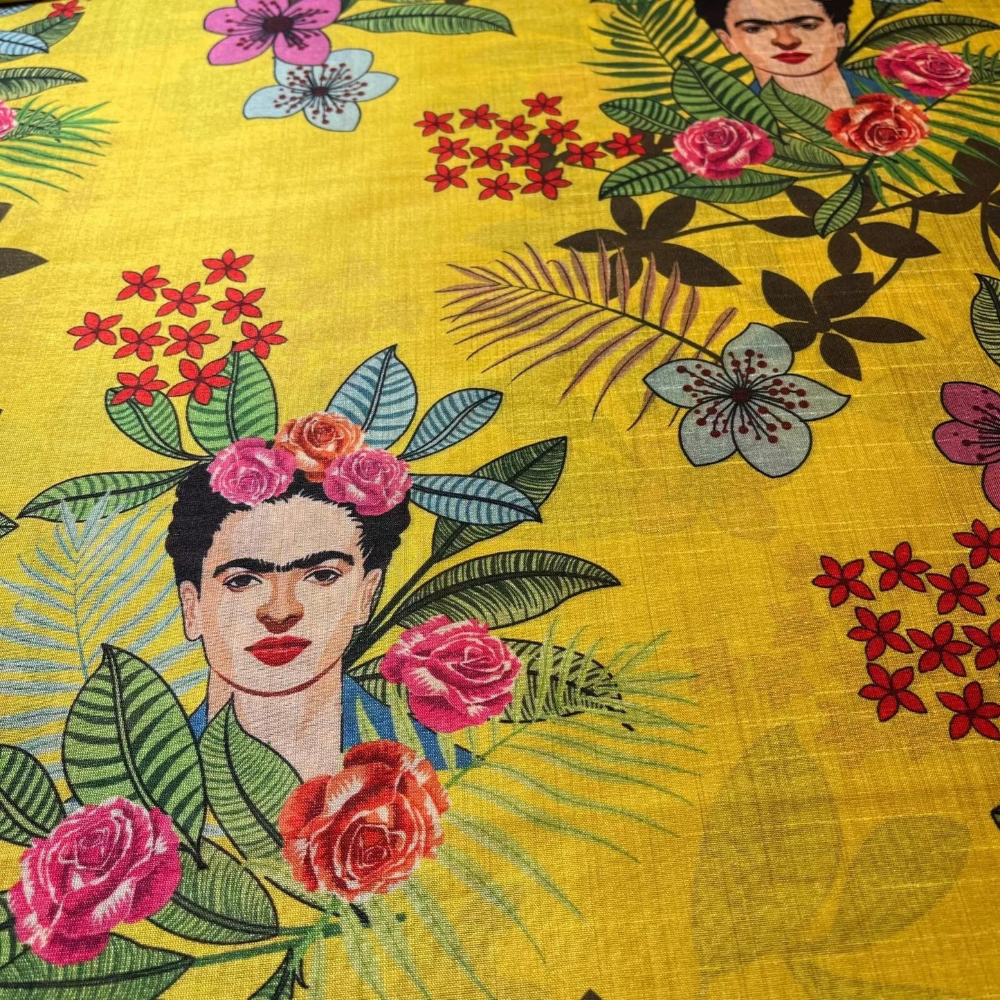 Polyester Raw Silk Material Freda Kahlo Dress Craft Quilting Fabric 44" By The Meter
