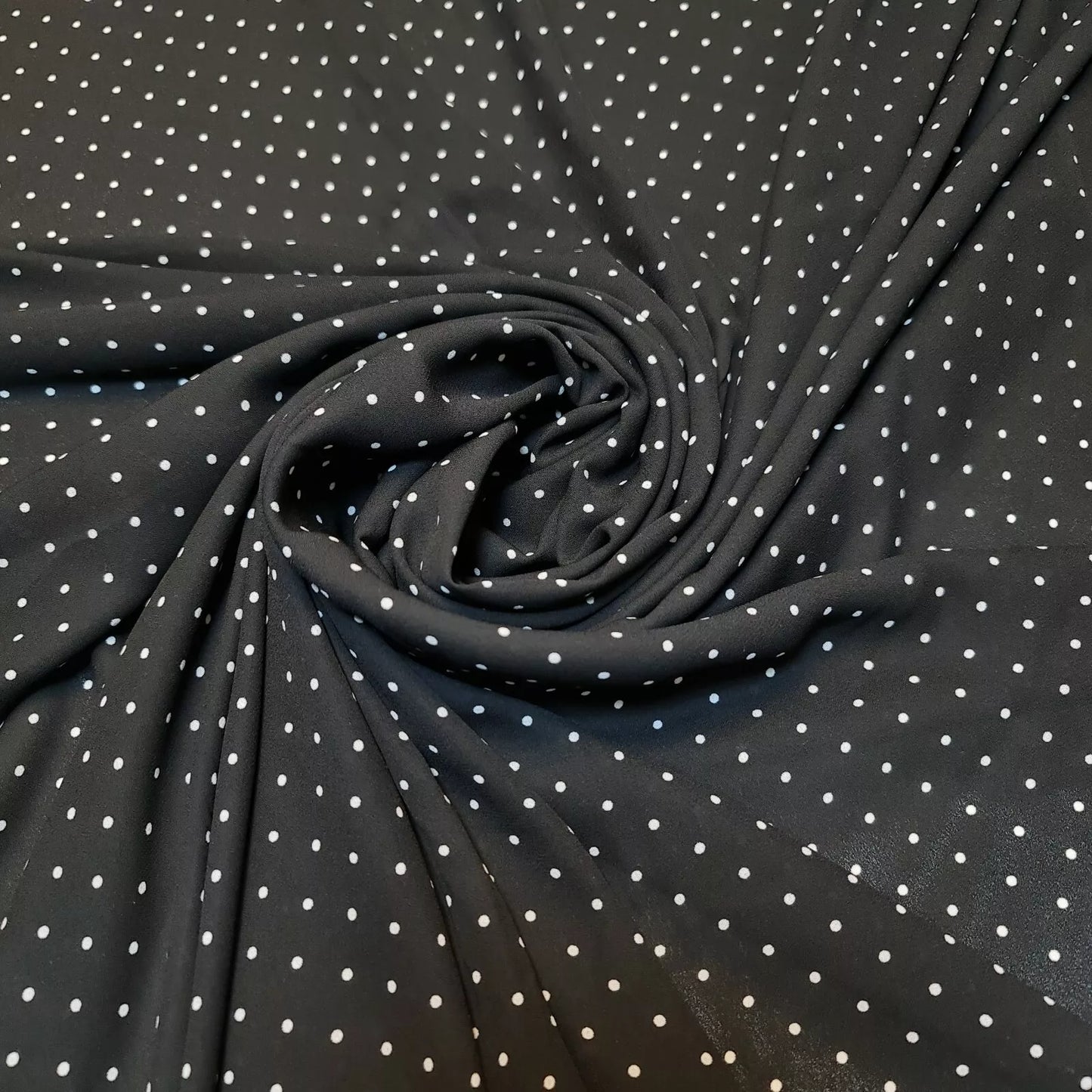 Polka Dot Crepe Chiffon Fabric Craft Dress Costume Material 58" Wide By The Meter
