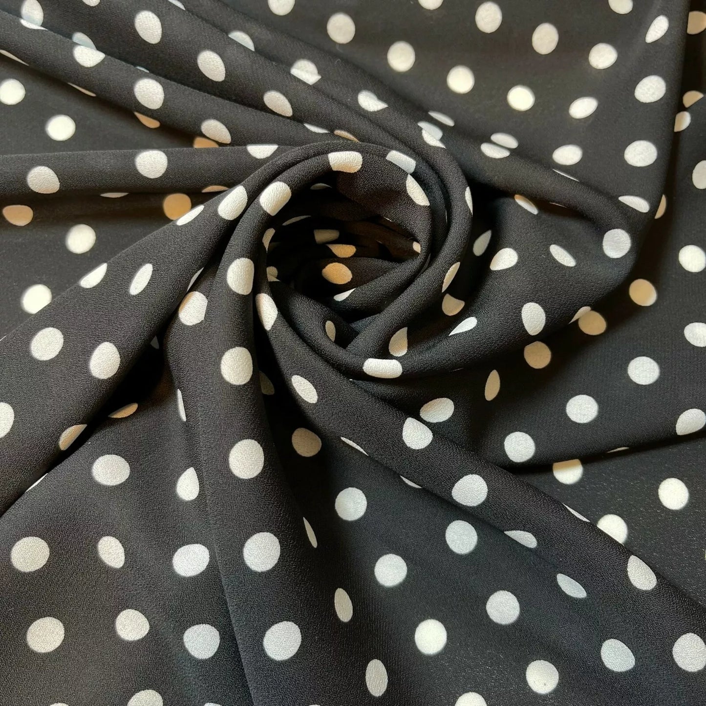 Polka Dot Crepe Chiffon Fabric Craft Dress Costume Material 58" Wide By The Meter