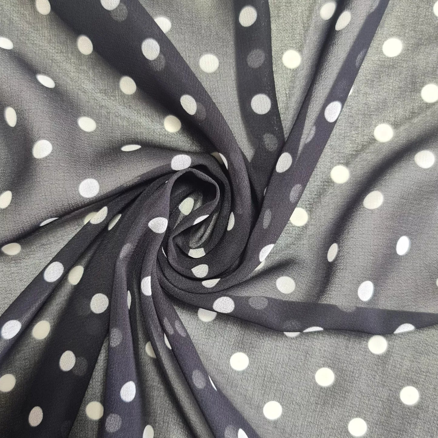 Polka Dot Crepe Chiffon Fabric Craft Dress Costume Material 58" Wide By The Meter