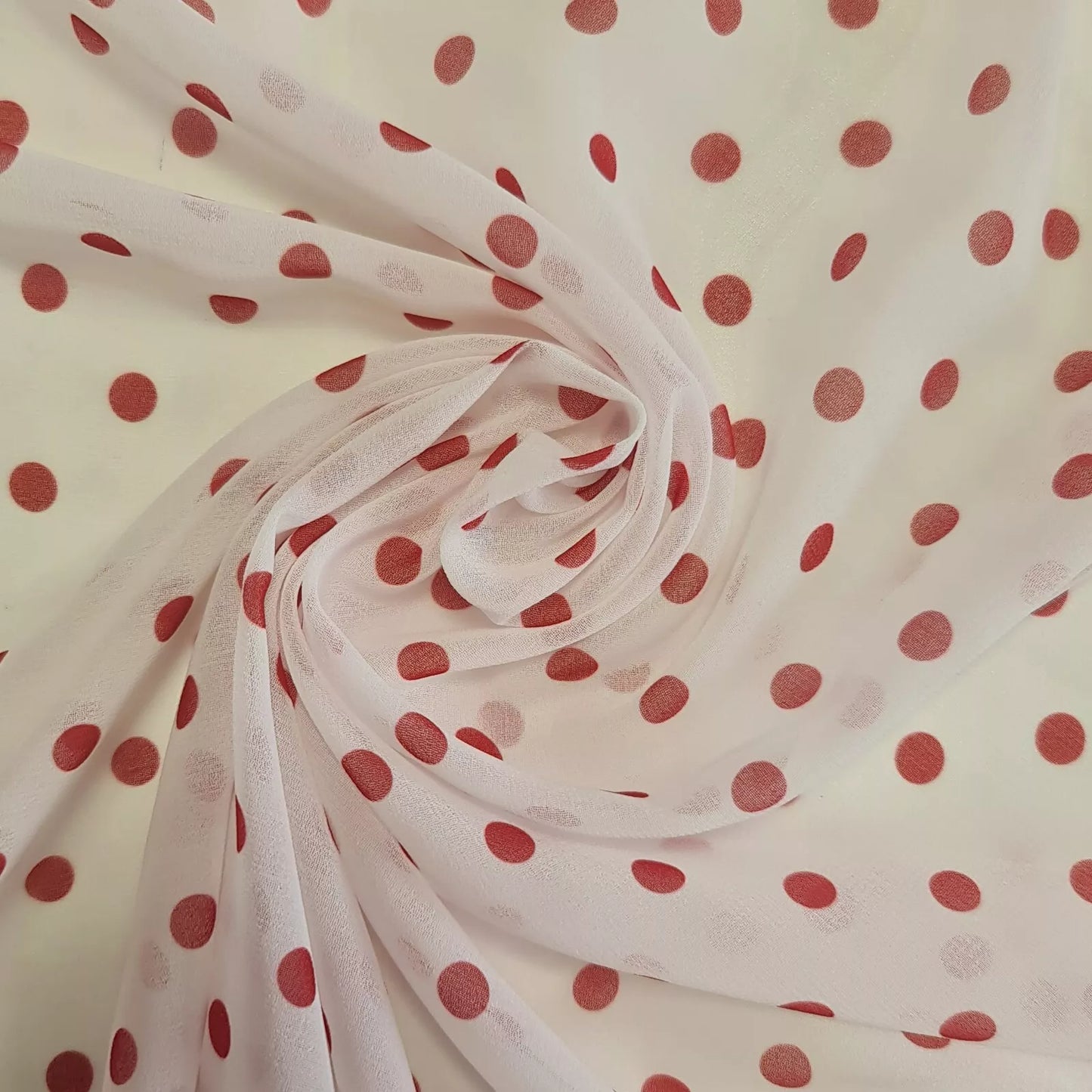 Polka Dot Crepe Chiffon Fabric Craft Dress Costume Material 58" Wide By The Meter
