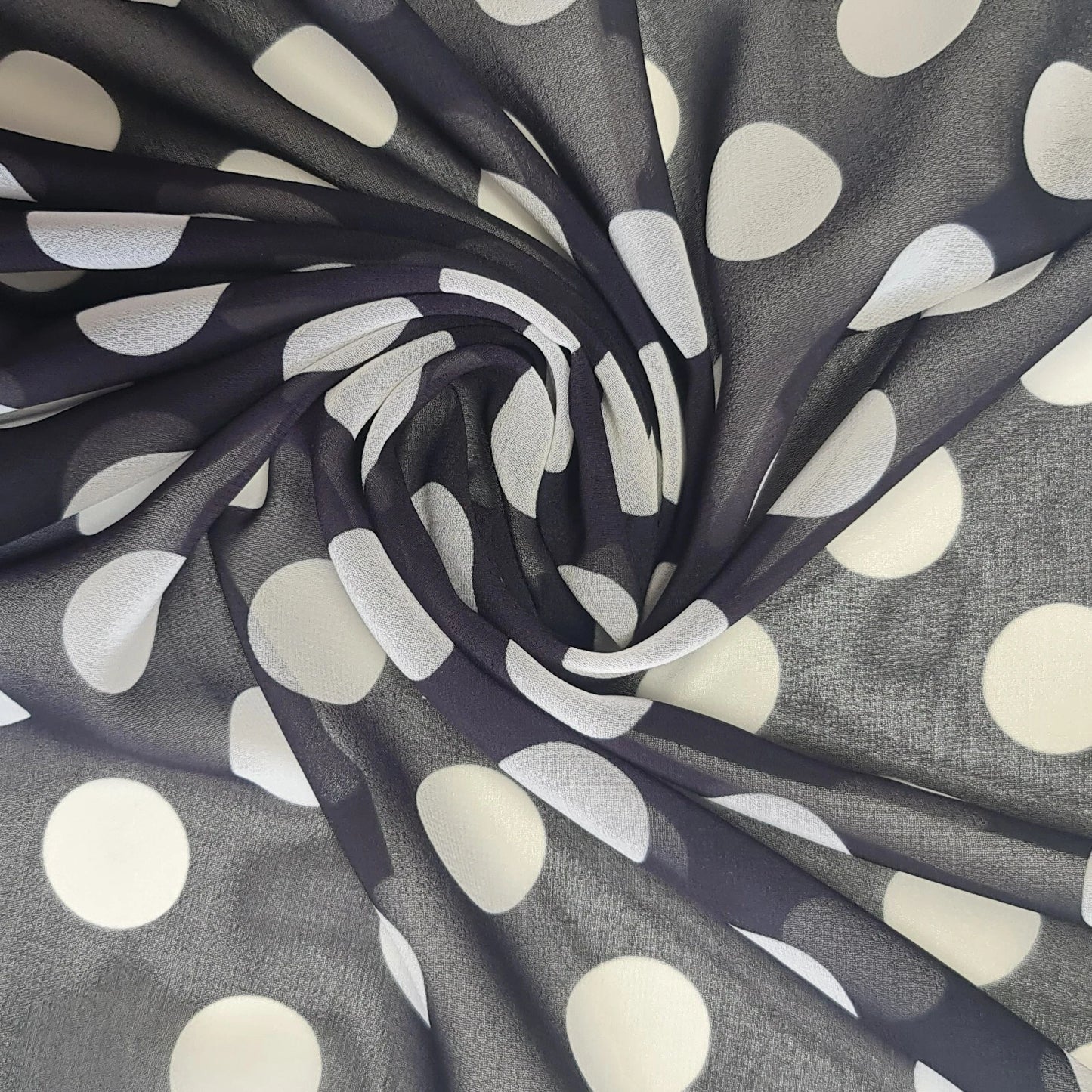 Polka Dot Crepe Chiffon Fabric Craft Dress Costume Material 58" Wide By The Meter