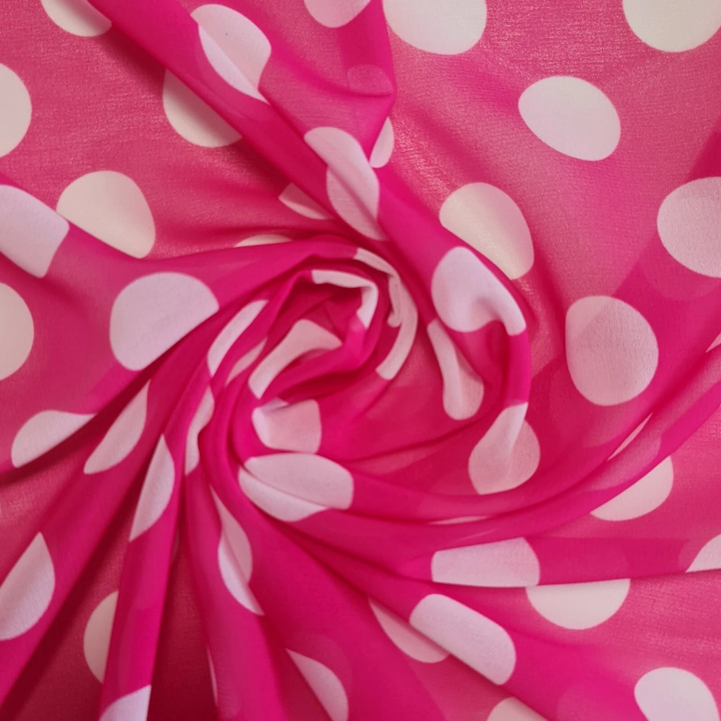 Polka Dot Crepe Chiffon Fabric Craft Dress Costume Material 58" Wide By The Meter