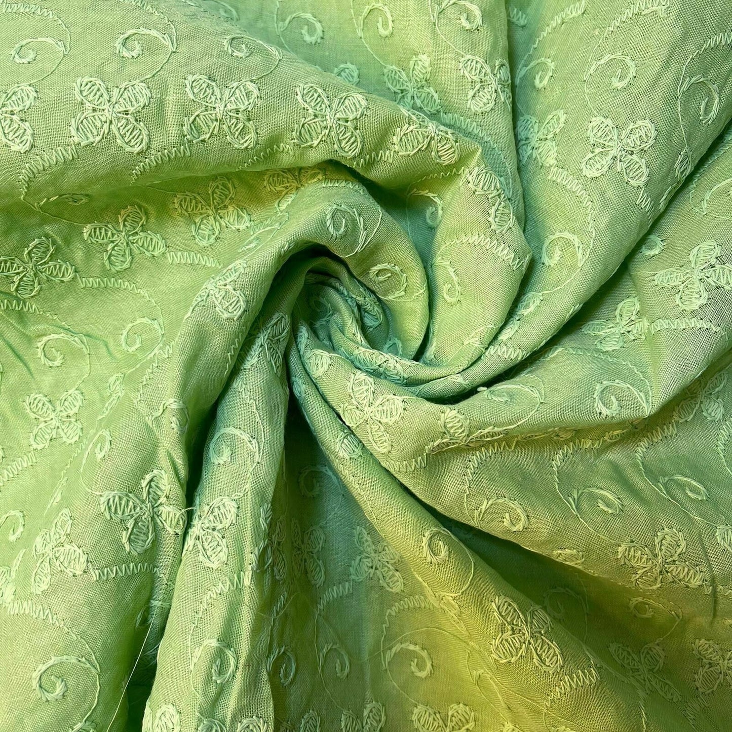 100% Cotton Lawn Broderie Anglaise Embroidery Schiffli Dress Craft Fabric 44" By the Meter