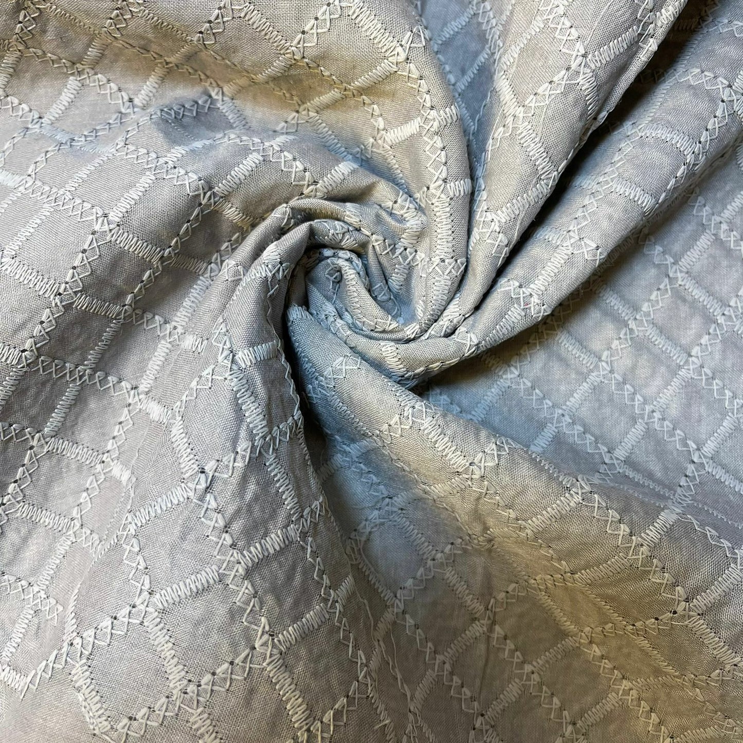 100% Cotton Lawn Broderie Anglaise Embroidery Schiffli Dress Craft Fabric 44" By the Meter