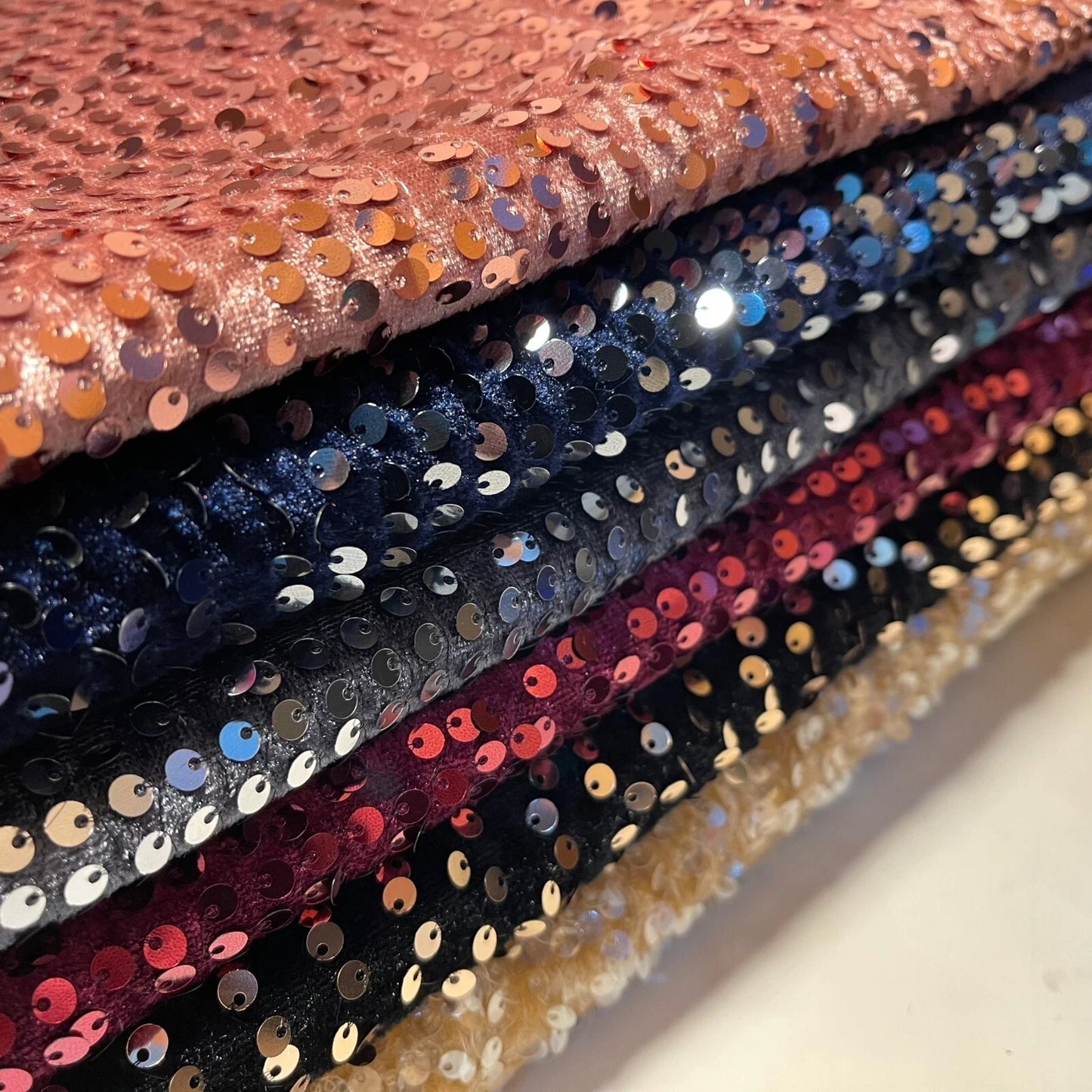 Sequin Velvet Embroidery Stretch Material Velour Craft Drape Dress Fabric 58" Wide By The Meter