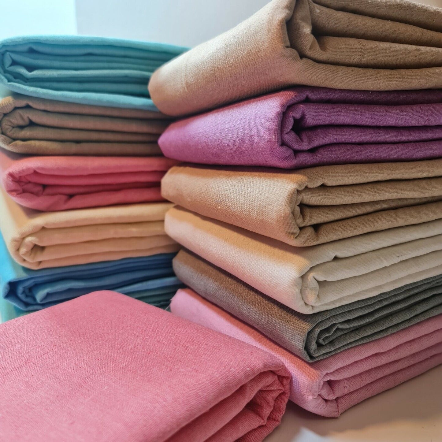 100% Cotton Calico Canvas  Fabric Natural Craft Patchwork Material 58" By Meter