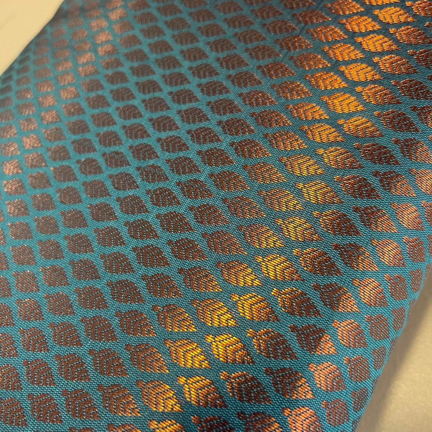 teal brocade fabric uk
