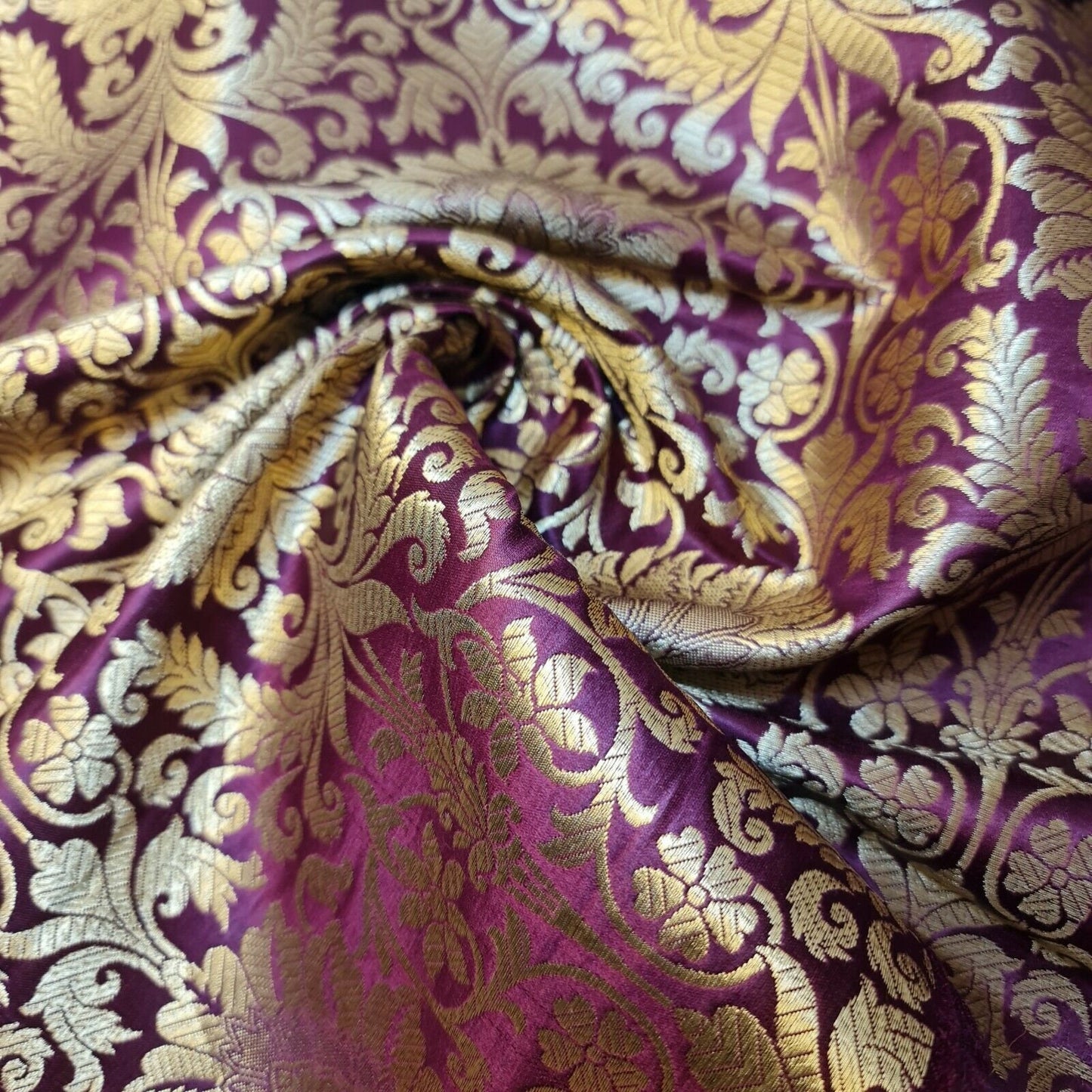 burgundy brocade fabric for dressmaking and crafting