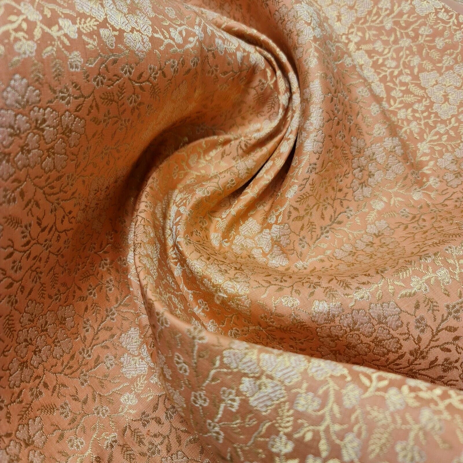 dusty pink brocade fabric for dresses, crafts, and quilting