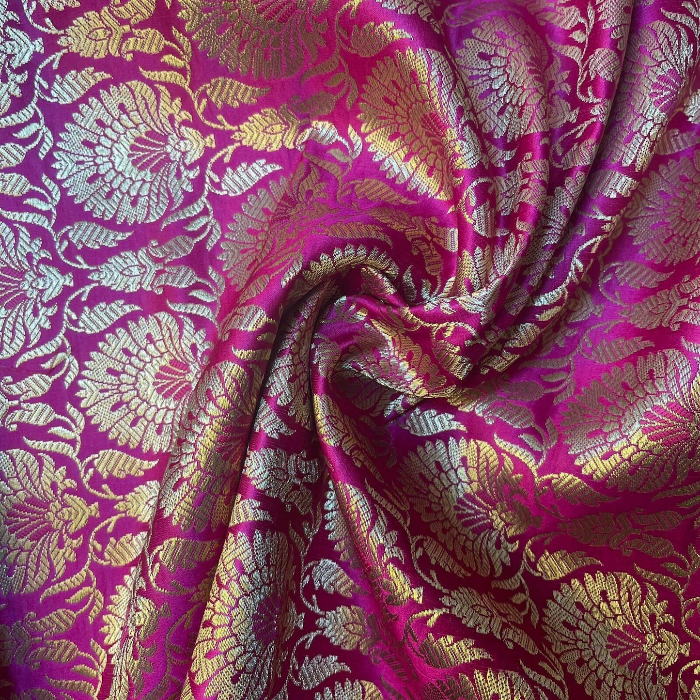 hot pink brocade fabric for dresses, crafts, and quilts