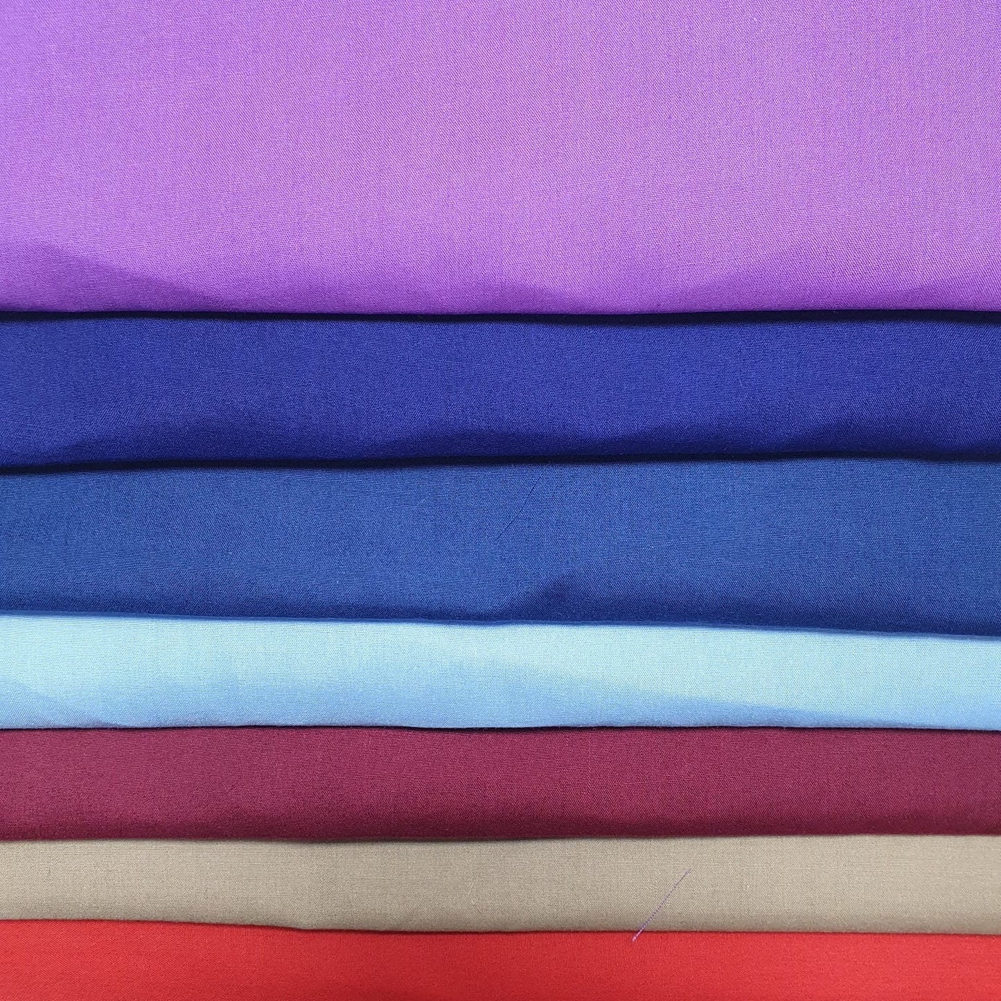 Polycotton-Stoff in dunklen, hellen Farbtönen, für Bastel- und Dekorationszwecke, Bündel mit 7 Fat Quarters (ca. 50 x 50 cm)