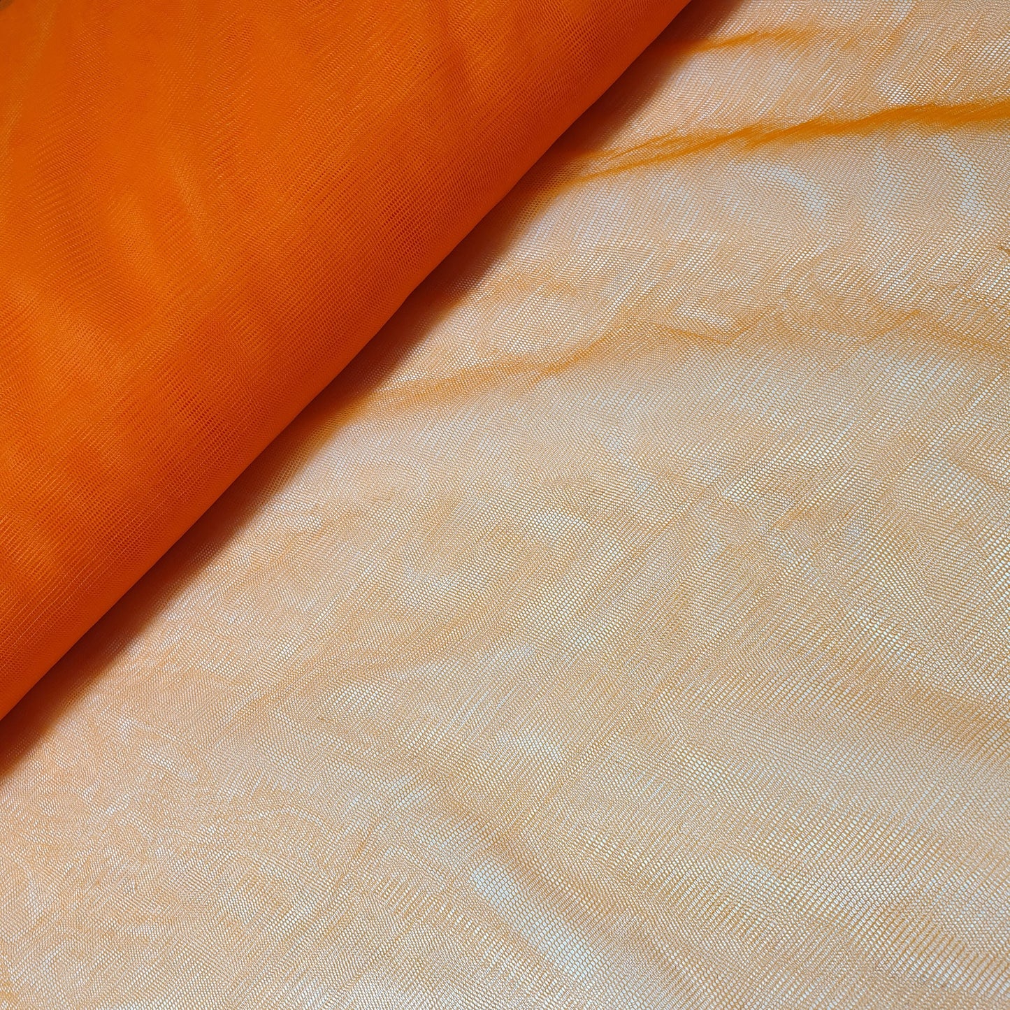 Hochwertiges Power Net, 2-Wege-Stretch-Netzgewebe, transparentes Futtermaterial, 58 Zoll (Orange)