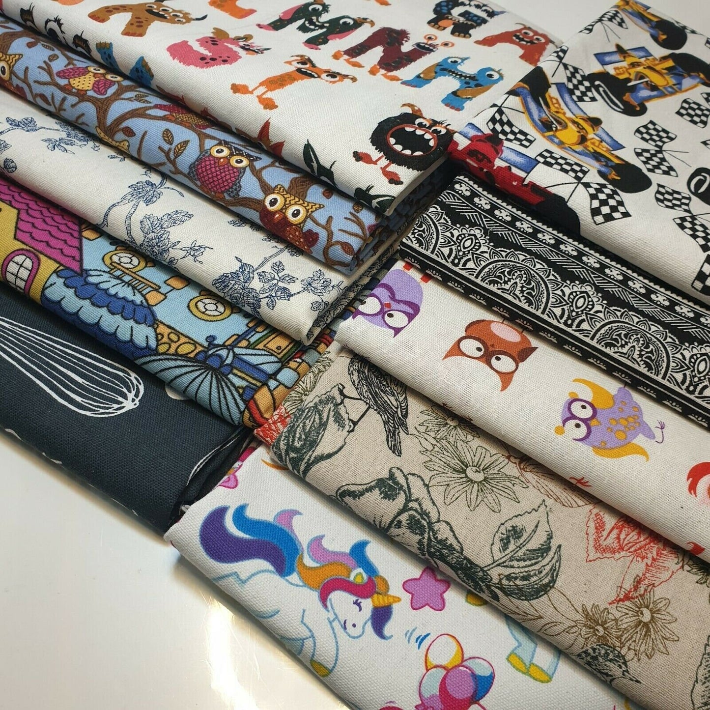 Alphabet Monster 100% Cotton Printed Canvas Craft Fabric Dress Soft Furnishing Costume Material 58"