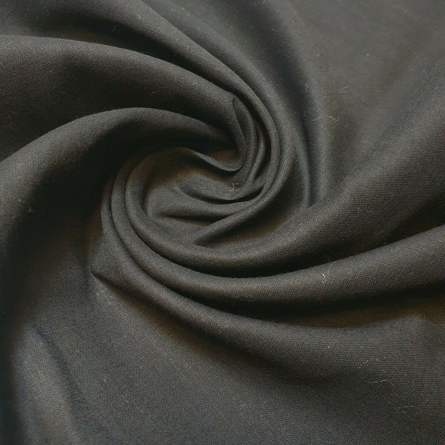 Black 100% Cotton Voile Rubia Cambric Mercerised Plain Lining Fabric – 44" Wide – Soft Craft Dress Material – Per Metre