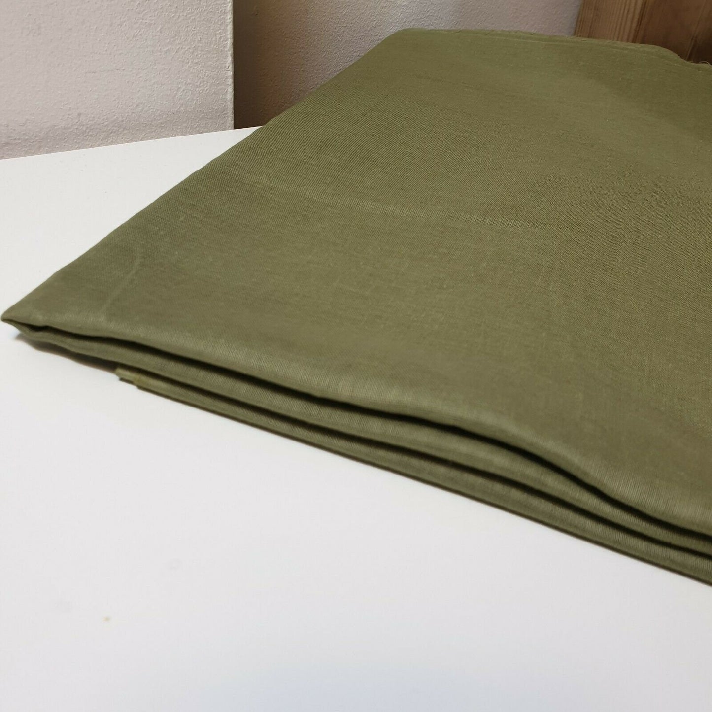 Olive Green 100% Cotton Voile Rubia Cambric Mercerised Plain Lining Fabric – 44" Wide – Soft Craft Dress Material – Per Metre