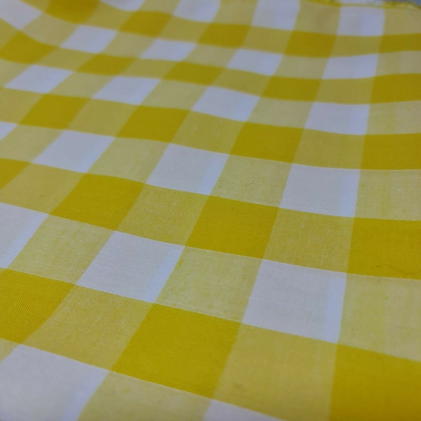 Polycotton-Stoff, 2,5 cm, Gingham-Karostoff, für Kleider, Bastelarbeiten, Uniformen, kariert, 112 cm (gelb)