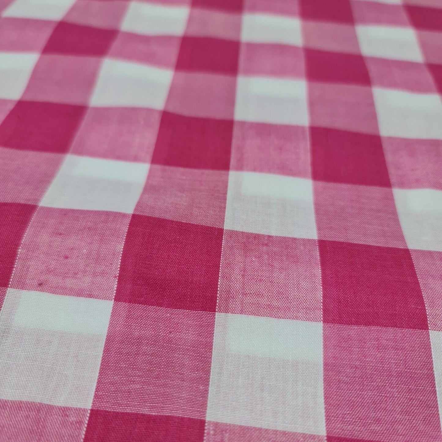 Polycotton-Stoff, 2,5 cm, Gingham-Karostoff, für Kleider, Bastelarbeiten, Uniformen, kariert, 112 cm (Kirschrot)