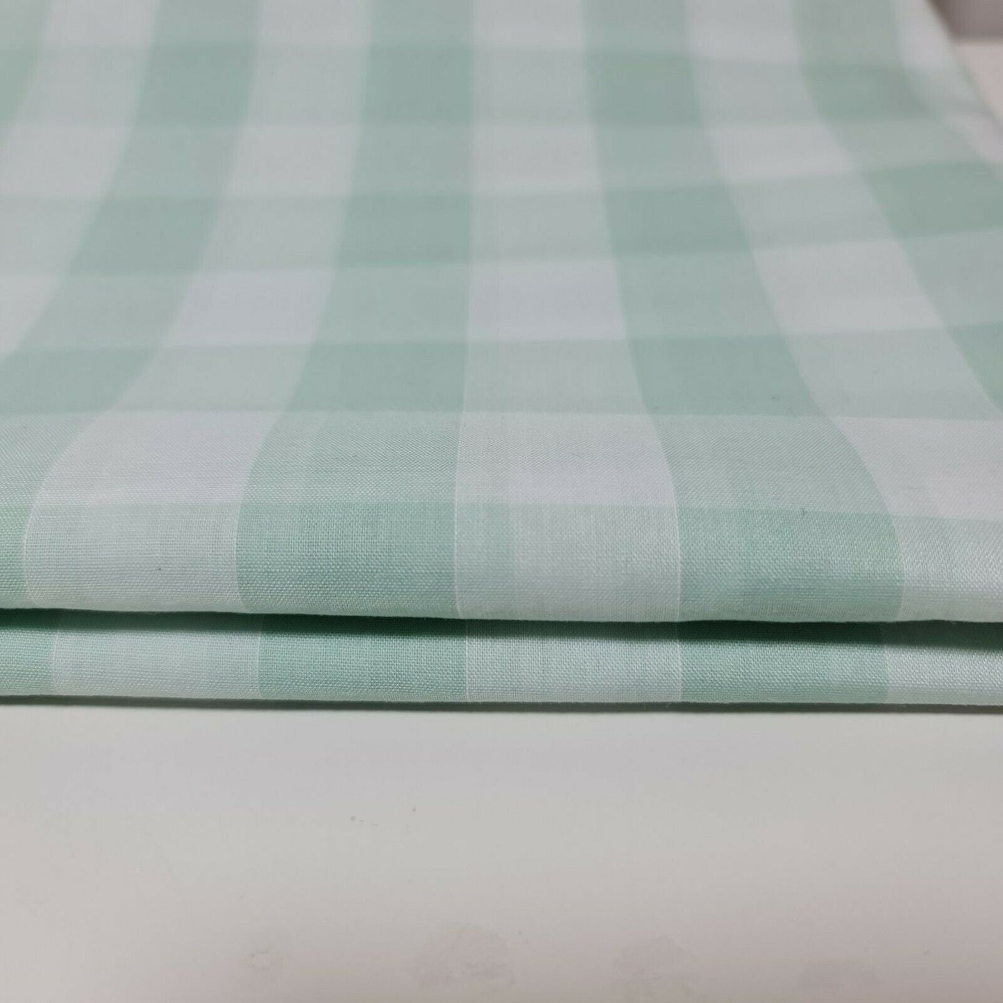 Polycotton-Stoff, 2,5 cm, Gingham-Karostoff, für Kleider, Bastelarbeiten, Uniformen, kariert, 112 cm (Mintgrün)