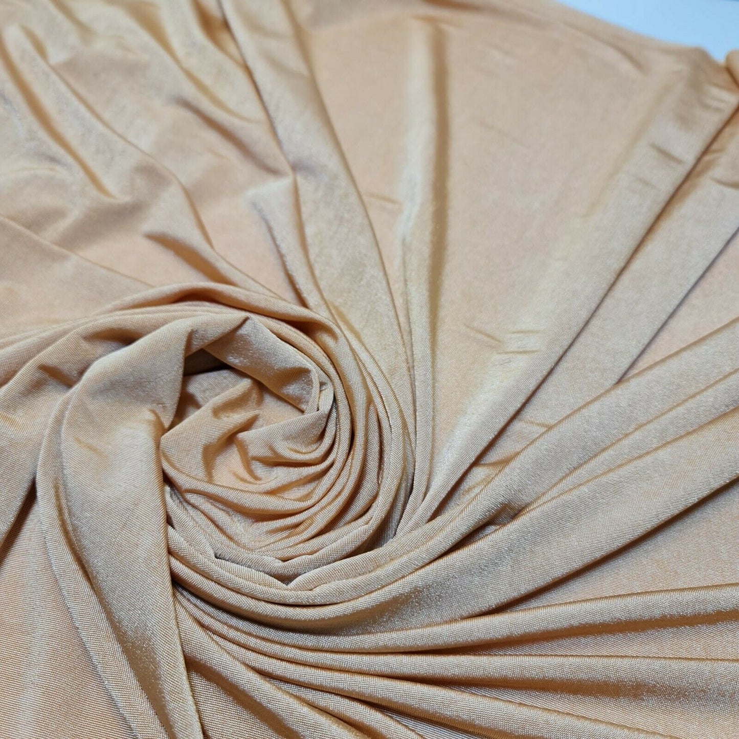 Light Gold Elastane 4-Way Stretch Nylon Light Weight Spandex Dancewear Swimwear ITY Fabric 58" By The Meter