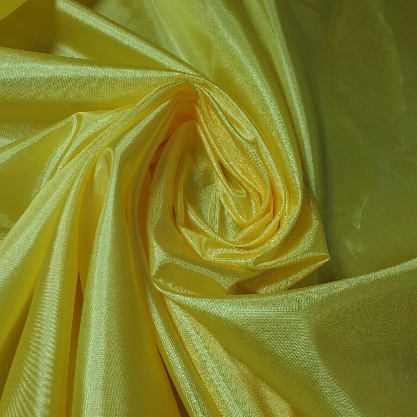 Yellow Habotai Polyester Silk Lining Fabric 150cm Wide Soft Lightweight Dress Lining Material by the Metre