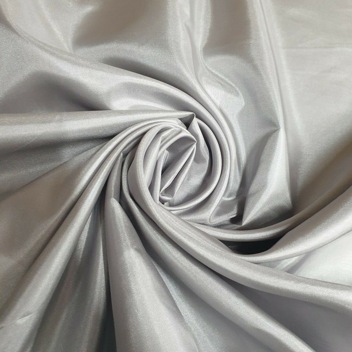 Silver Grey Habotai Polyester Silk Lining Fabric 150cm Wide Soft Lightweight Dress Lining Material by the Metre