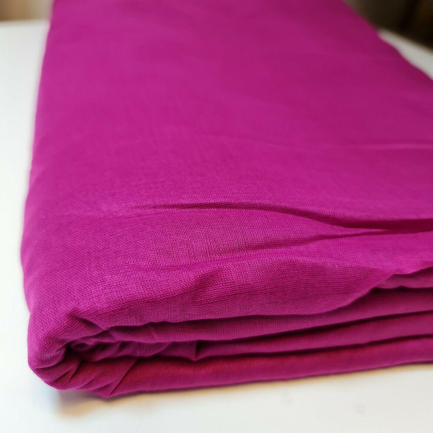 Magenta 100% Cotton Muslin Fabric – Sheer Gauze, Plain Weave – 44” Wide – Dress Lining, Crafts & More (By the Meter)