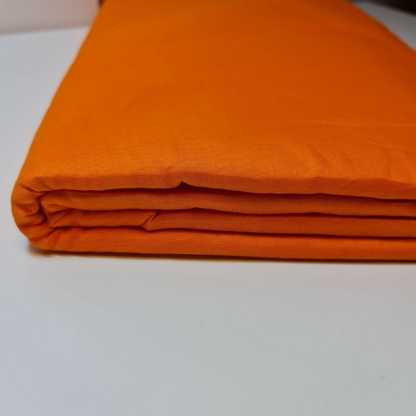 Bright Orange 100% Cotton Muslin Fabric – Sheer Gauze, Plain Weave – 44” Wide – Dress Lining, Crafts & More (By the Meter)