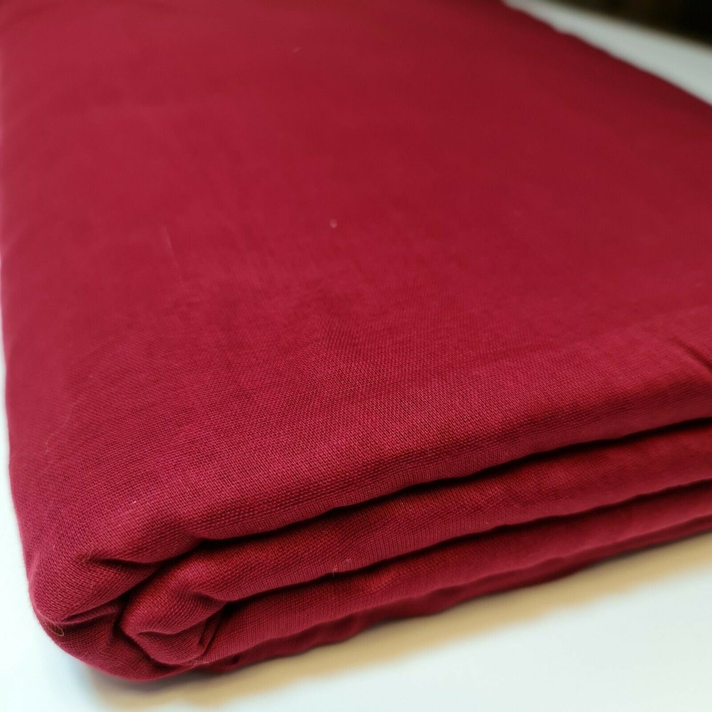 Maroon 100% Cotton Muslin Fabric – Sheer Gauze, Plain Weave – 44” Wide – Dress Lining, Crafts & More (By the Meter)
