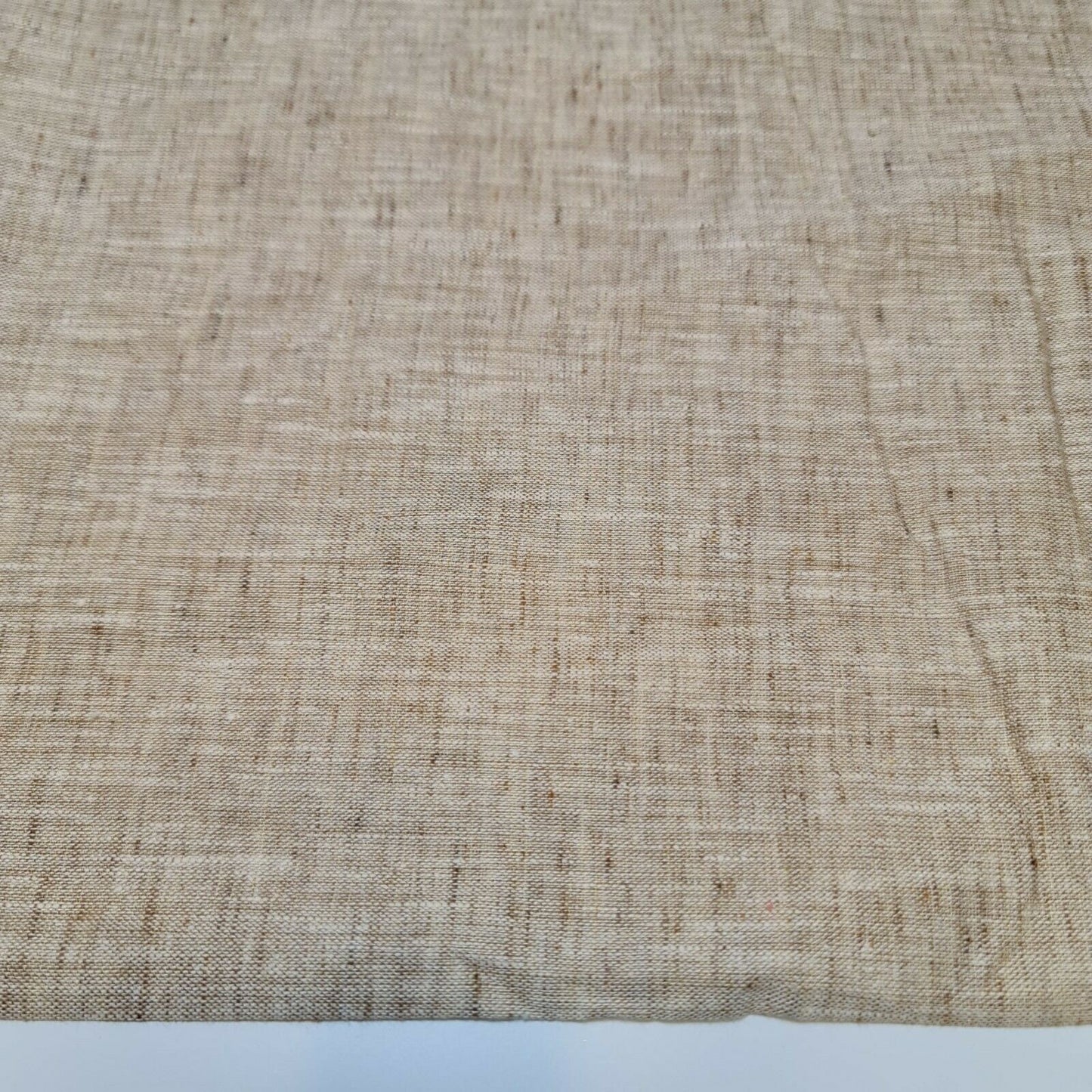 Camel Shot 100% Natural Cotton Linen Fabric Soft Mélange Dress Craft Quilting Material 44" By The Meter