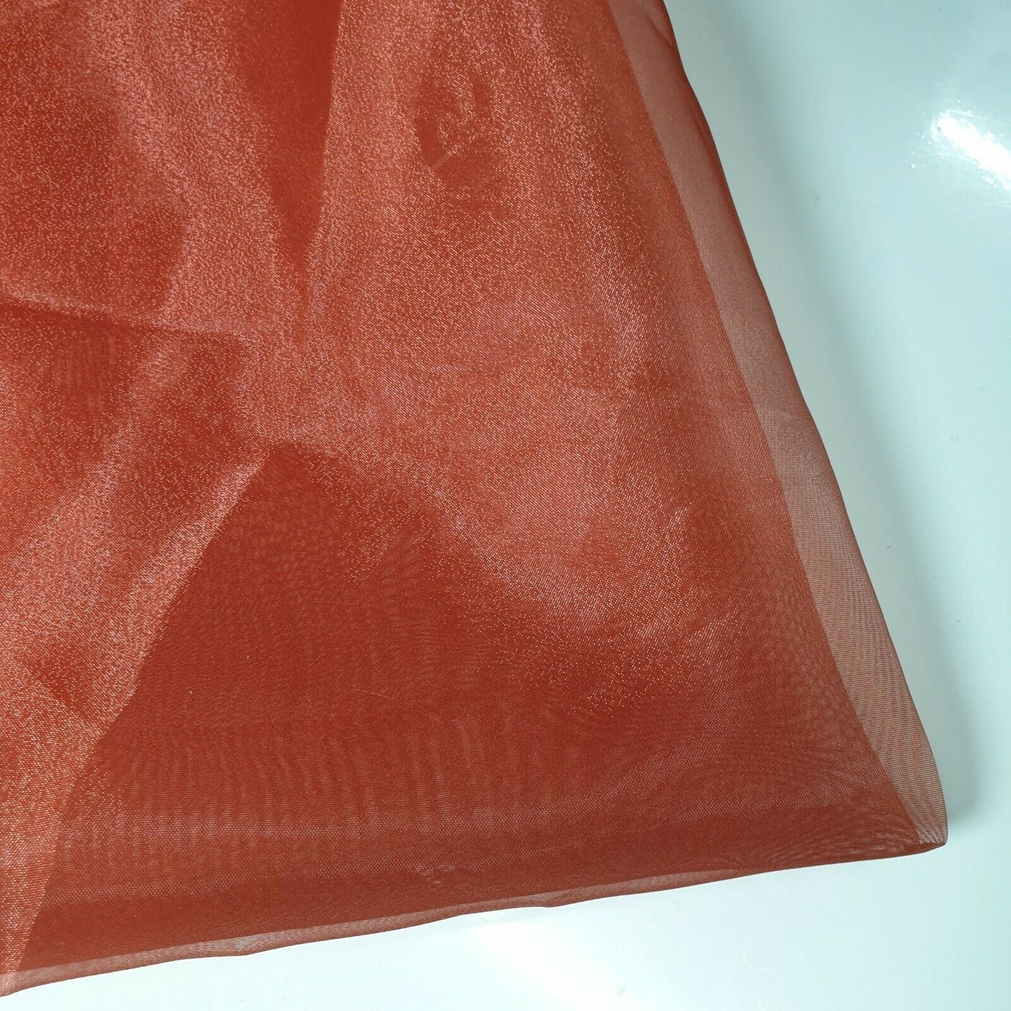 Transparenter Organzastoff, Voile-Vorhang, Hochzeitsstoff, 150 cm, Organza, Meterware (Rost)