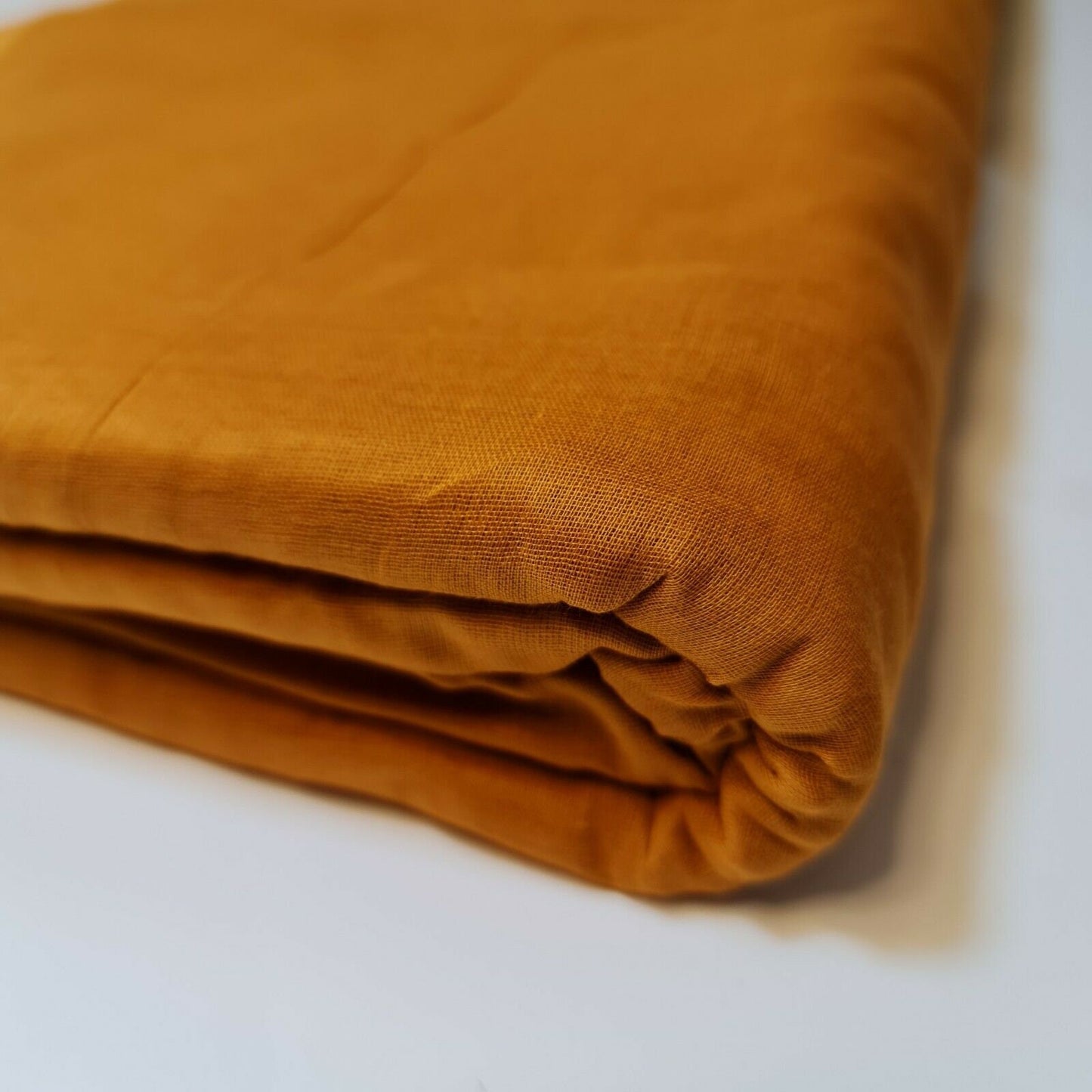 Mustard 100% Cotton Muslin Fabric – Sheer Gauze, Plain Weave – 44” Wide – Dress Lining, Crafts & More (By the Meter)