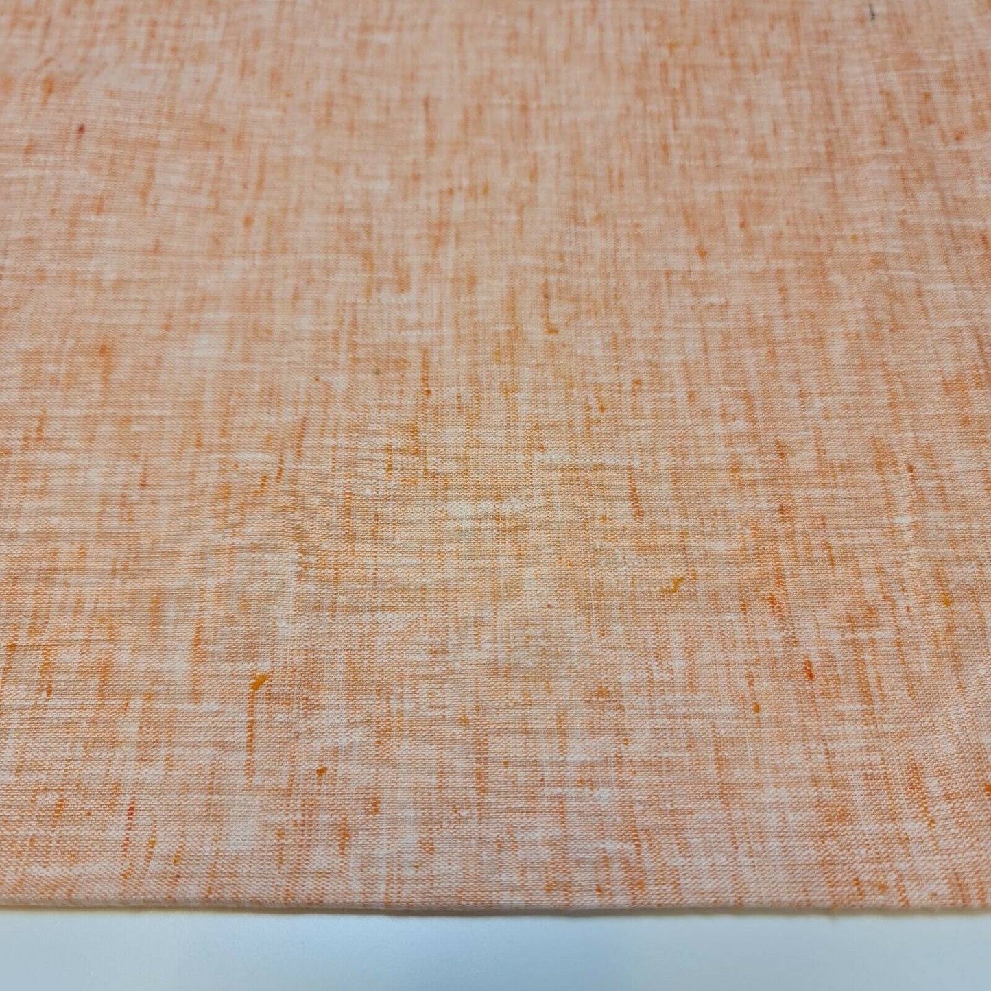 Amber Orange Shot 100% Natural Cotton Linen Fabric Soft Mélange Dress Craft Quilting Material 44" By The Meter