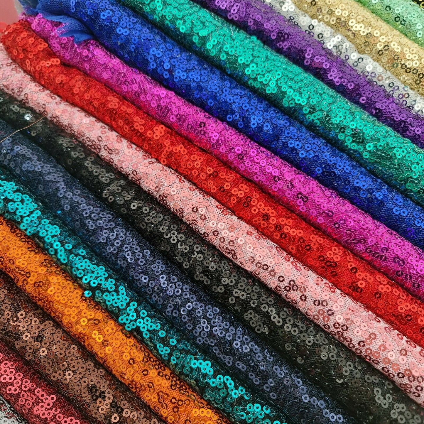 Paillettenstoff, glitzernd, glänzend, glitzernd, für Kleider, Bastelarbeiten, Tischdecken, 127 cm (schwarz)