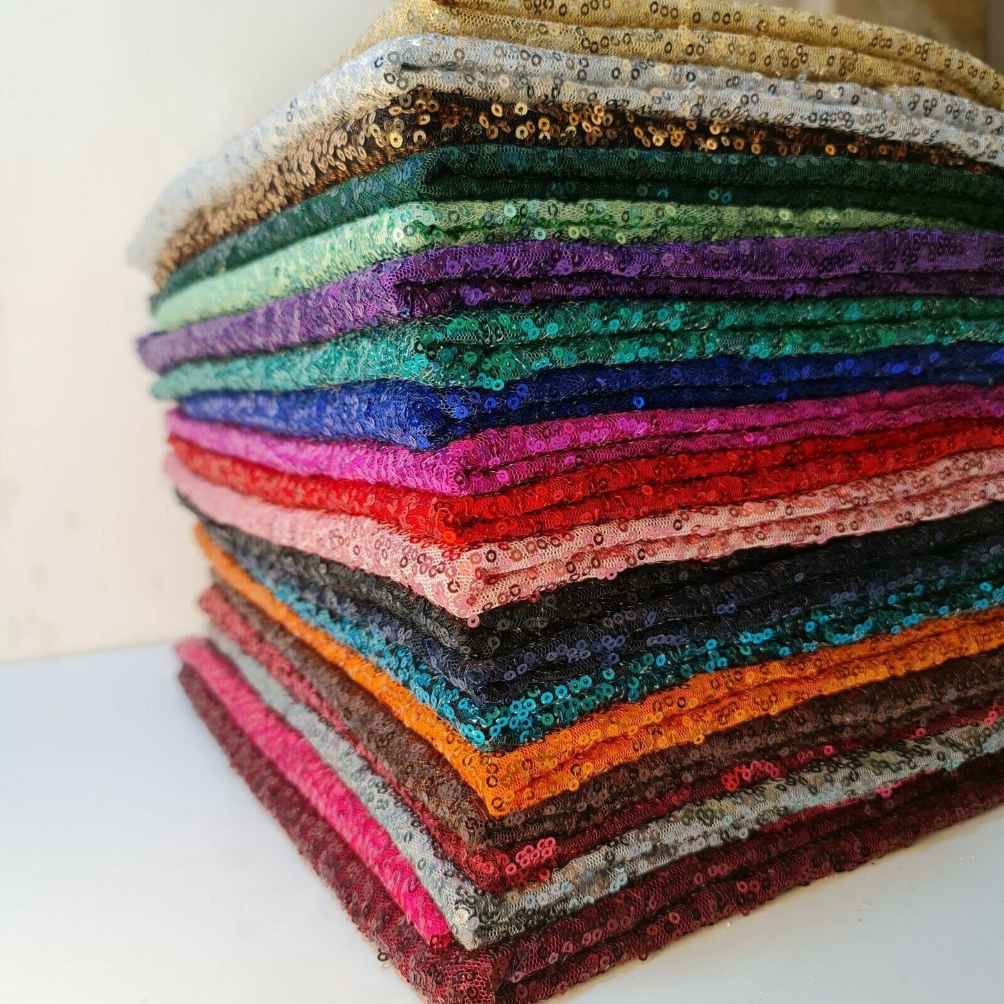 Paillettenstoff, glitzernd, glänzend, glitzernd, für Kleider, Bastelarbeiten, Tischdecken, 127 cm (Mintgrün)