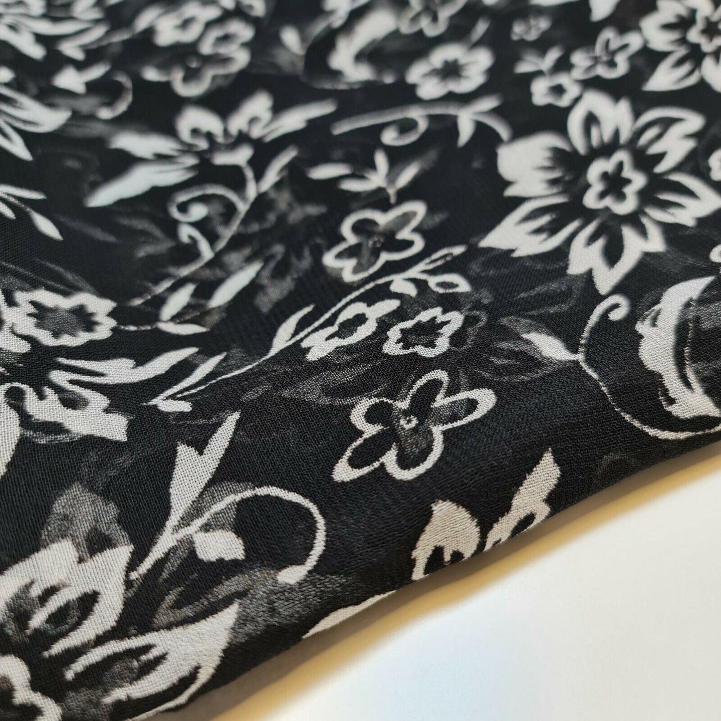 Sommerkleidstoff aus durchsichtigem Chiffon mit Blumenmuster aus Polyester-Crêpe-Georgette, 111,8 cm (Design 6)