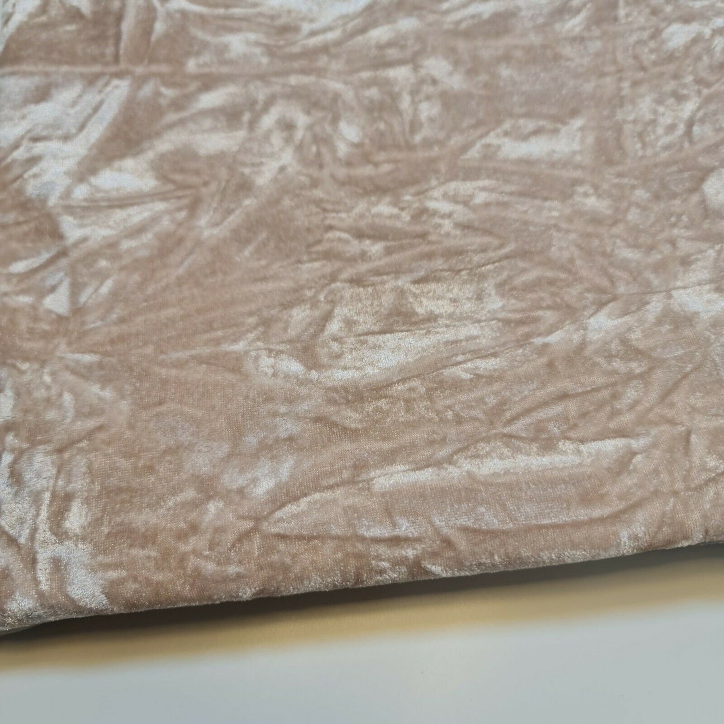 Nude Premium Marble Crushed Velvet Stretch Fabric 58” Wide – Medium Weight Luxury Upholstery & Dress Material By the Meter
