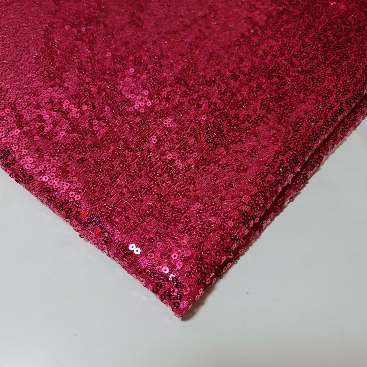 Cerise Pink Sequin Fabric Sparkly Shiny Bling Dress Craft Drape Table Cloth Material 50"