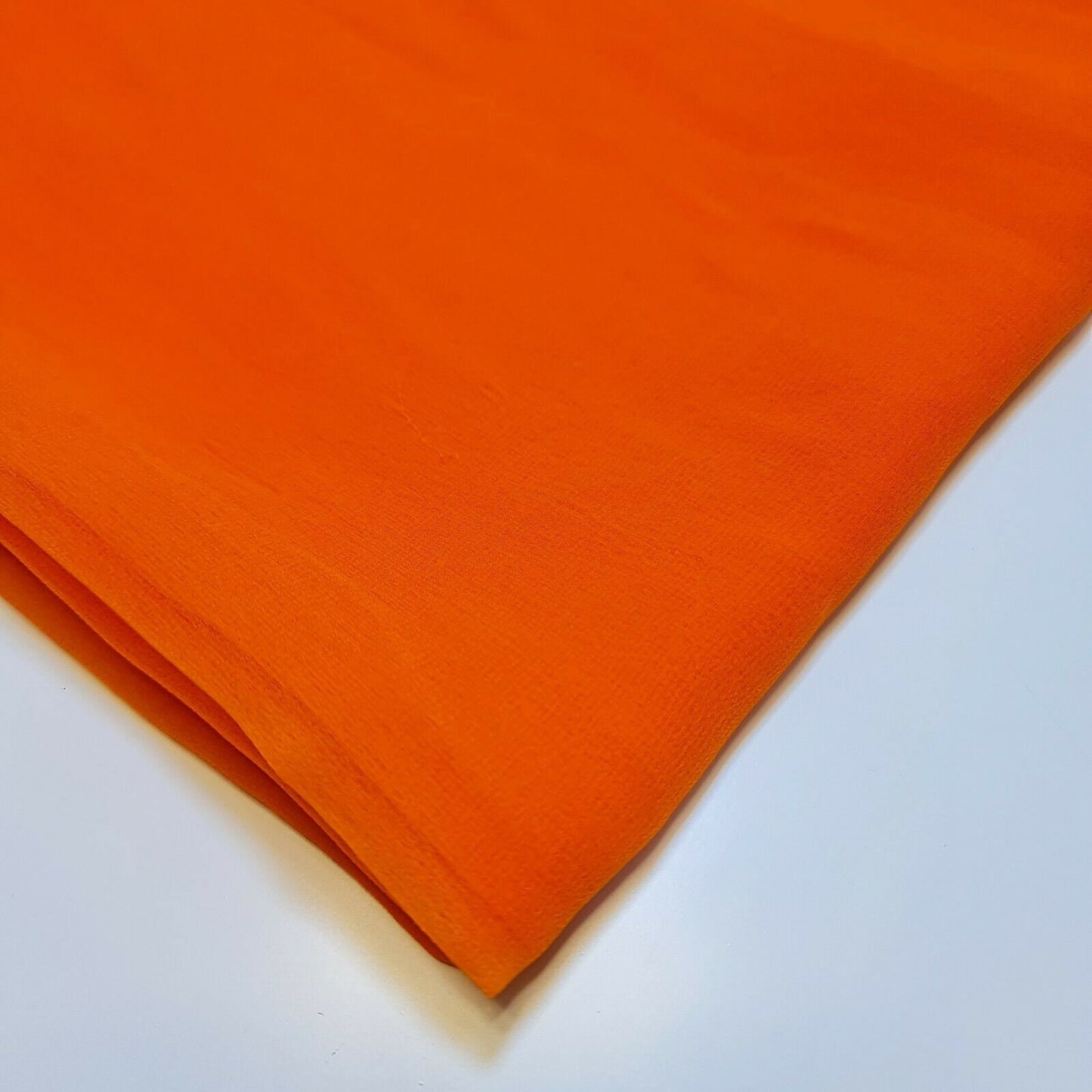 Bright Orange Plain Chiffon Fabric Sheer Dress Craft Costume Material 44" By The Meter