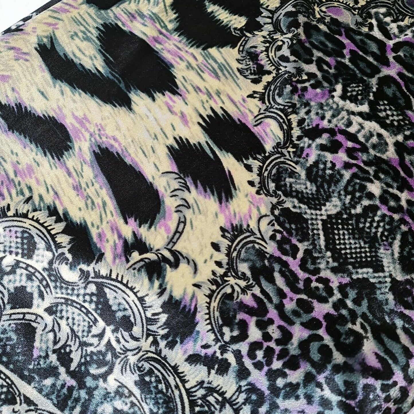 Animal Print Leopard Velour Velvet Spandex Fabric Dress Craft Costume Material 58" By Meter