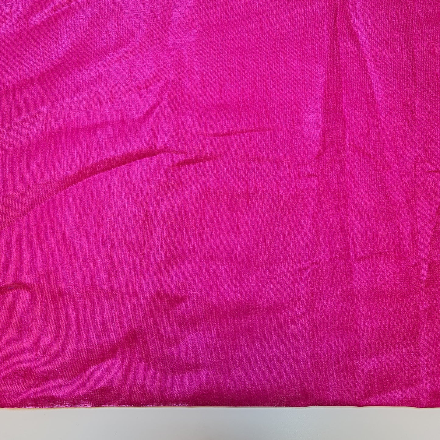 Fuchsia Faux Dupion Raw Polyester Silk Plain Dyed Slub Shot Fabric Craft 44" By Meter