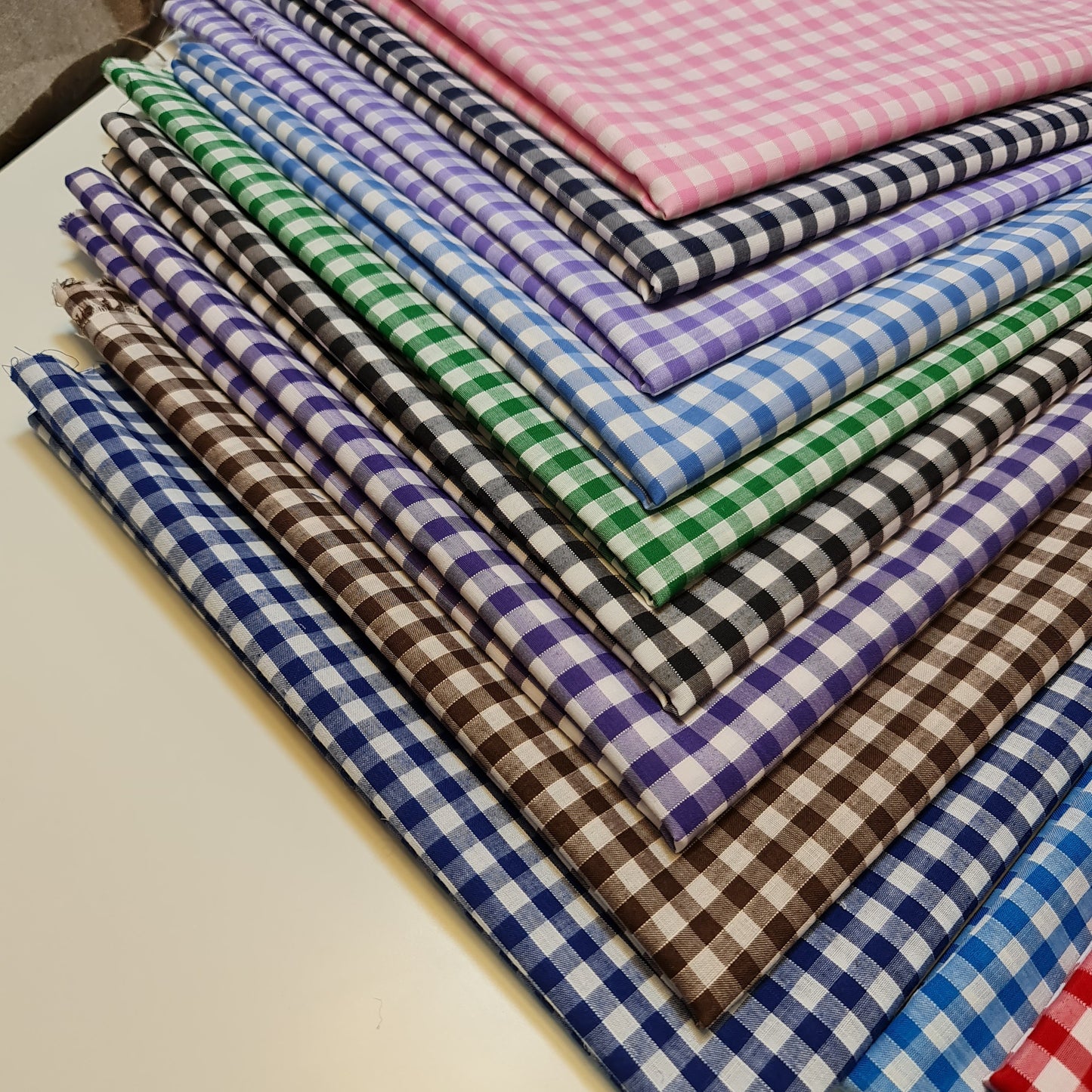 Polycotton-Stoff, 0,6 cm, Gingham-Karomuster, Material für Kleider, Bastelarbeiten, Uniformen, kariert, 112 cm (braun)