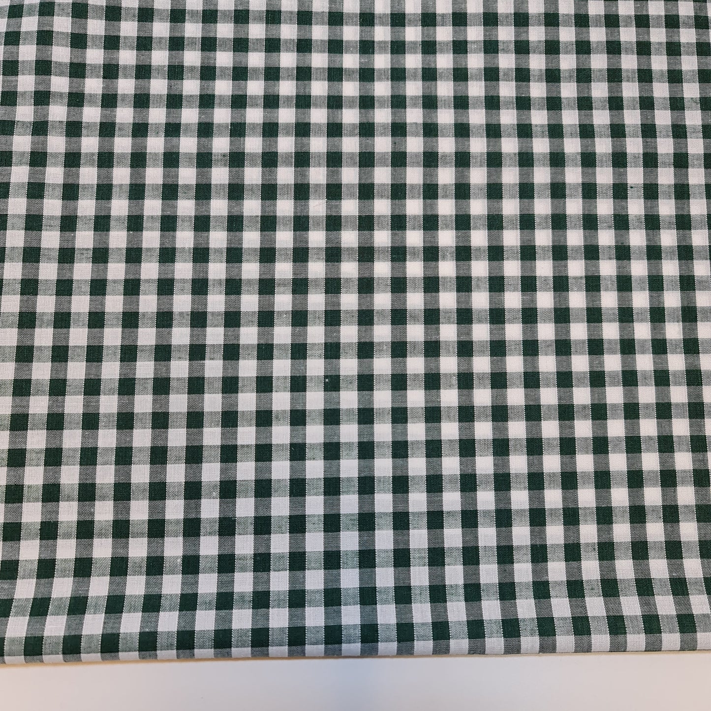 Bottle Green Polycotton Fabric 1/4" Gingham Check Sewing Dressmaking Curtains Uniform Table cover Material 44" Meter