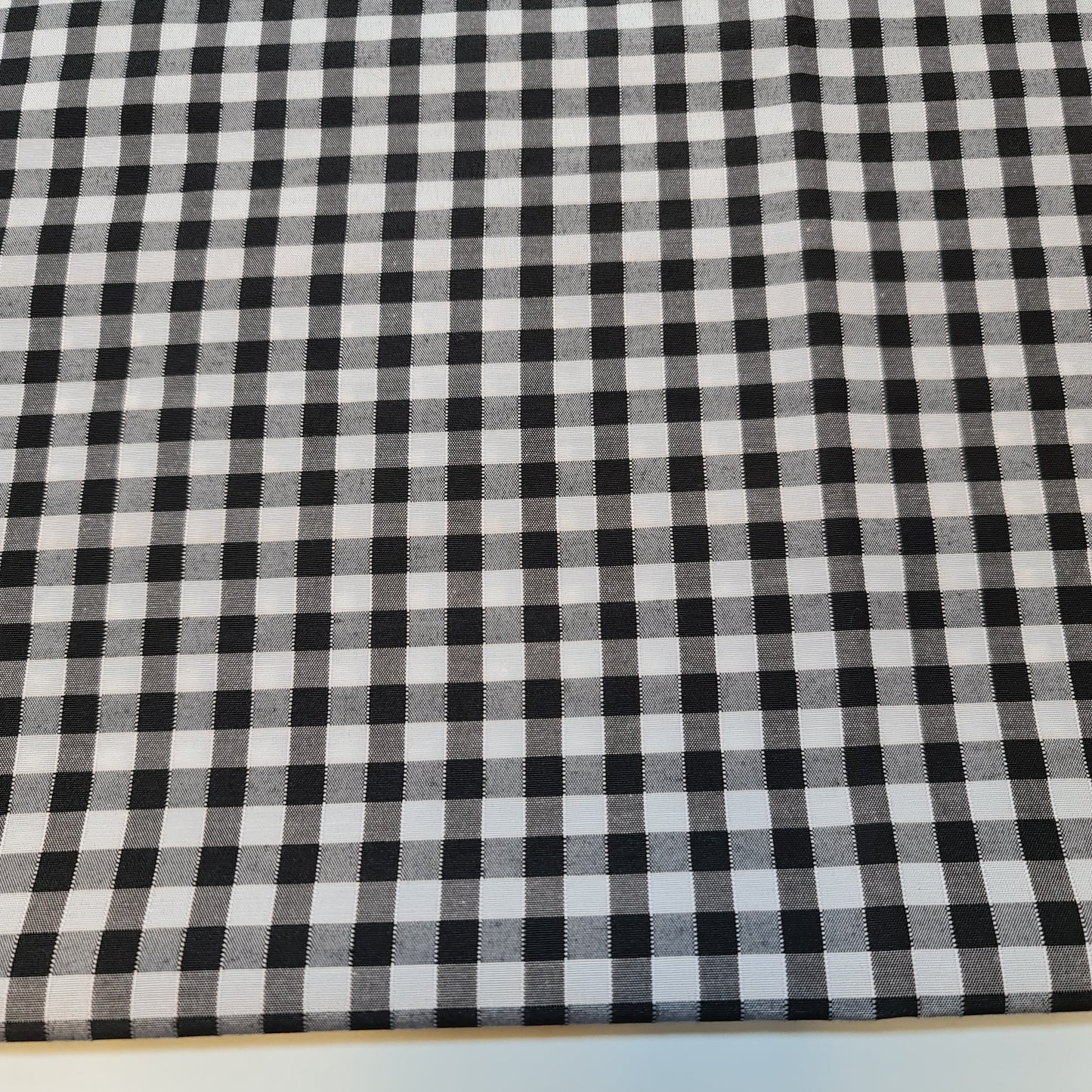 Polycotton-Stoff, 1/4 Zoll, Gingham-Karostoff, für Kleider, Bastelarbeiten, Uniformen, kariert, 112 cm (schwarz)