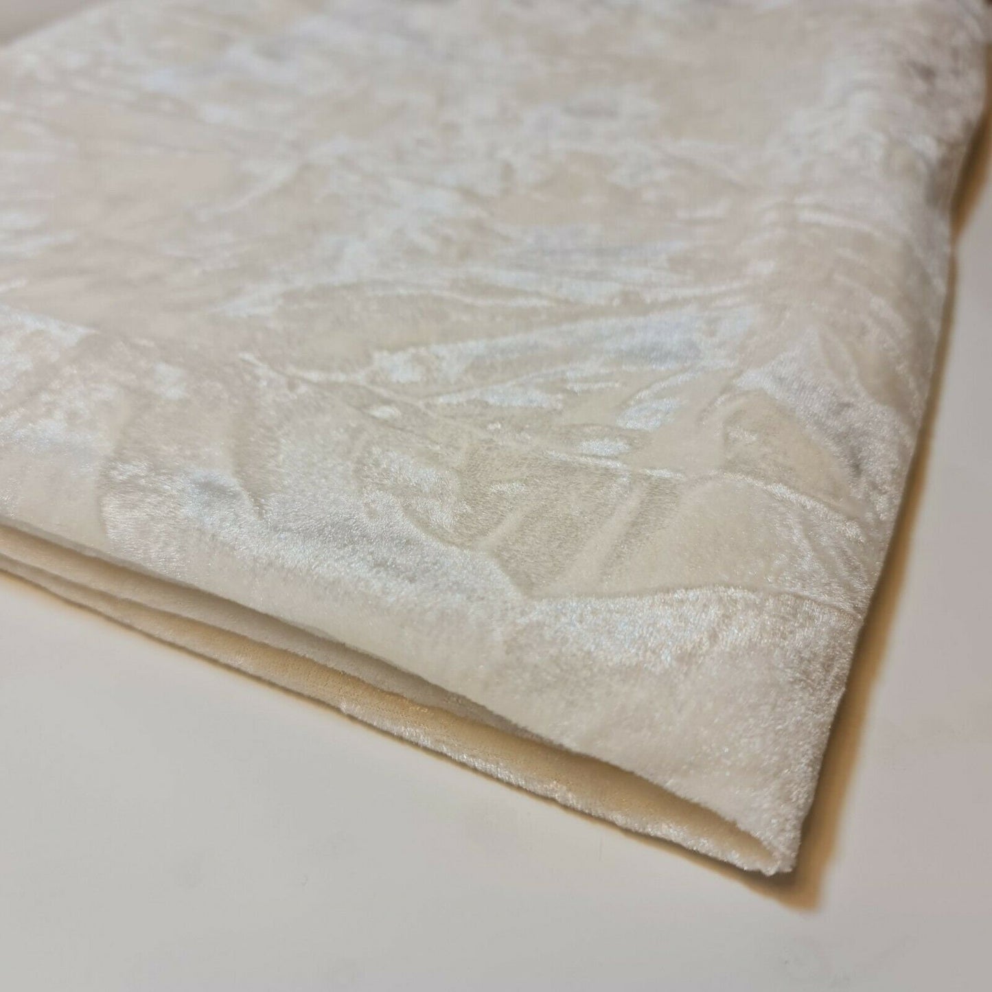 Ivory Premium Marble Crushed Velvet Stretch Fabric 58” Wide – Medium Weight Luxury Upholstery & Dress Material By the Meter