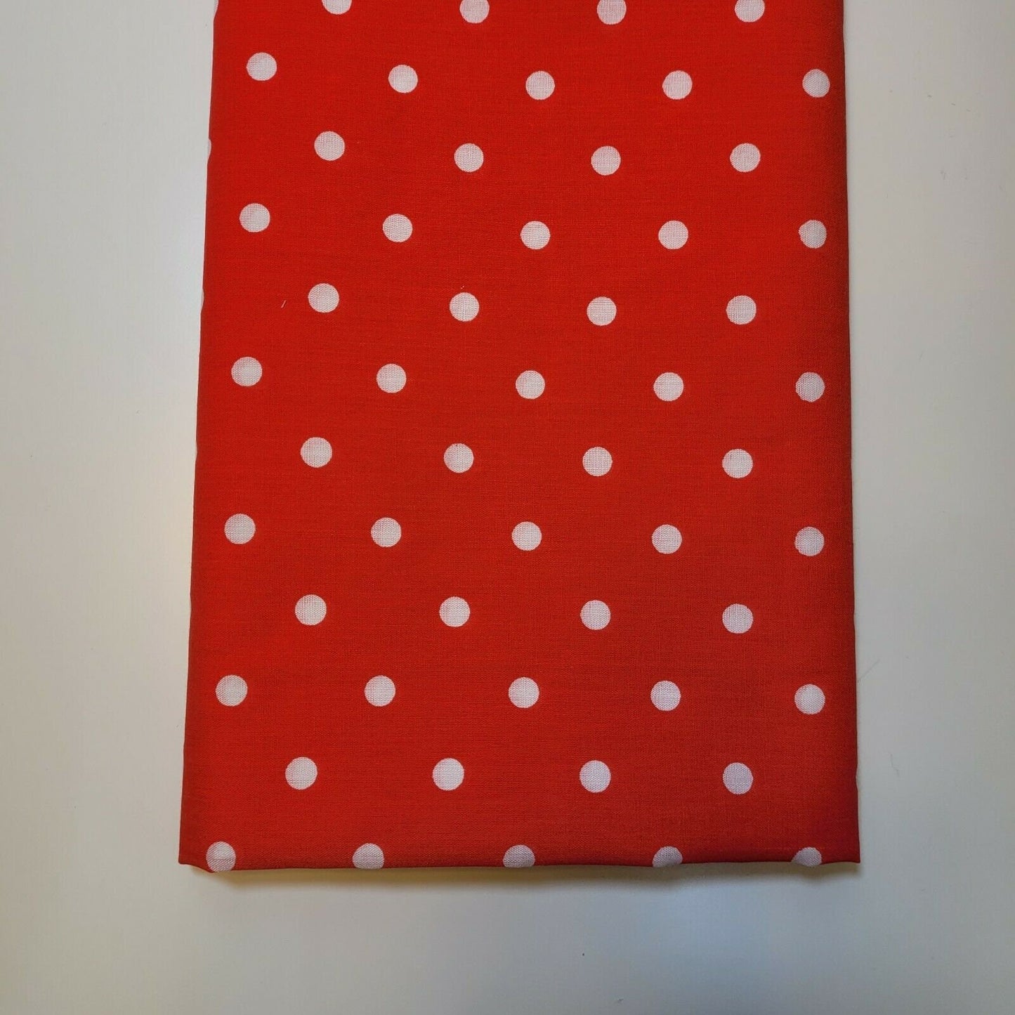 Red Pea Pin Spot Polycotton Fabric – Spotty Dot Dressmaking & Craft Material 44" Wide by the Metre